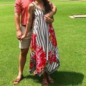 Striped/Floral Flowy Dress